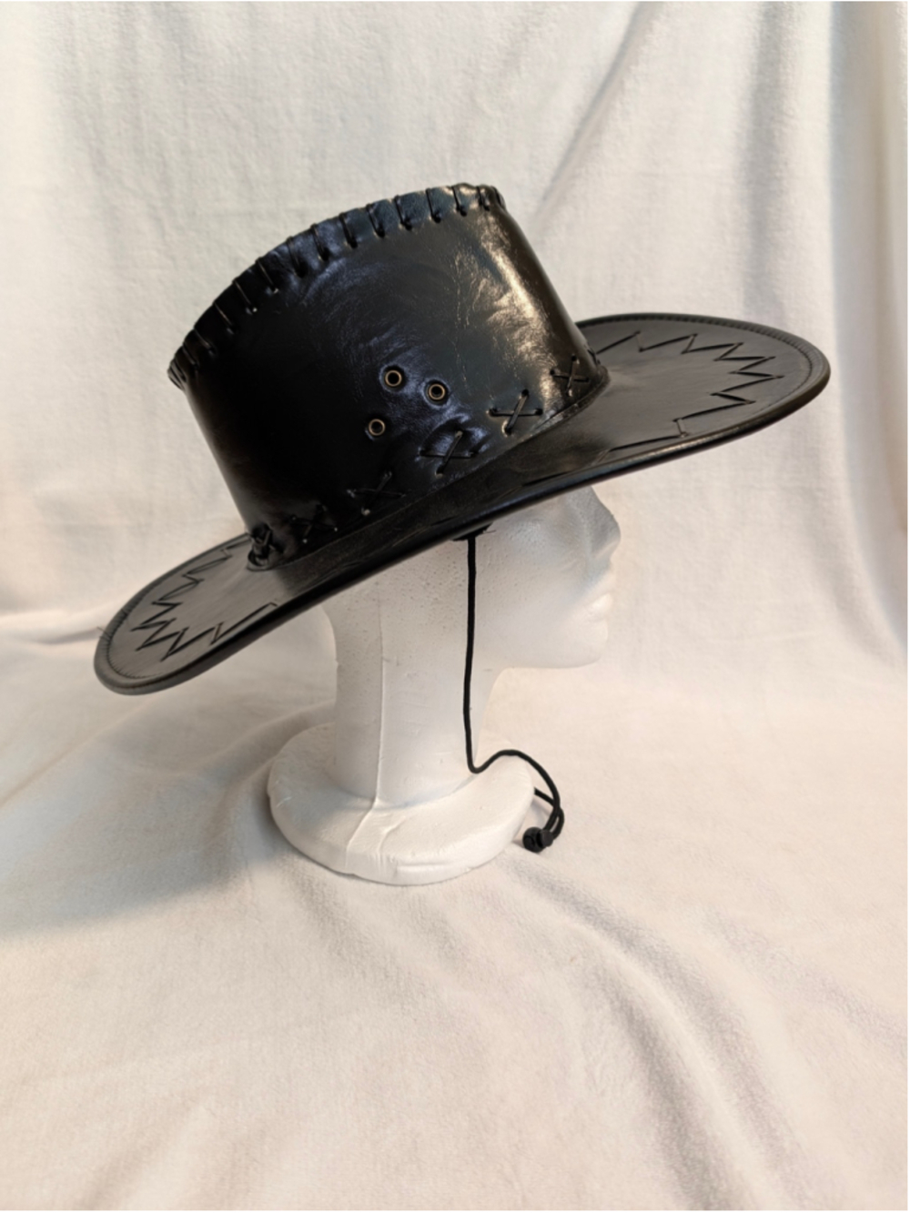 Western Cowboy Hat Dark Brown Faux Leather